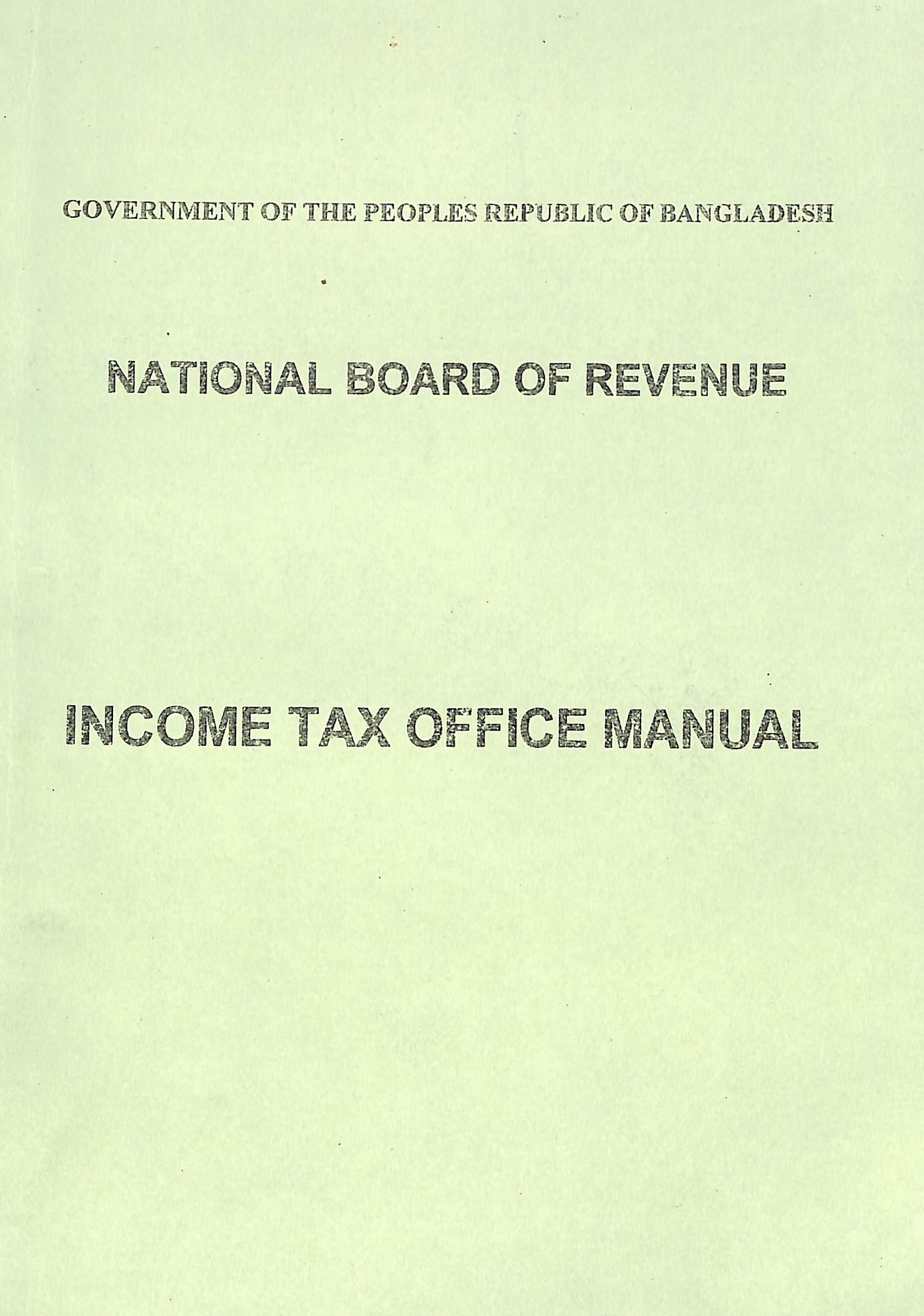 Income Tax Office Manual